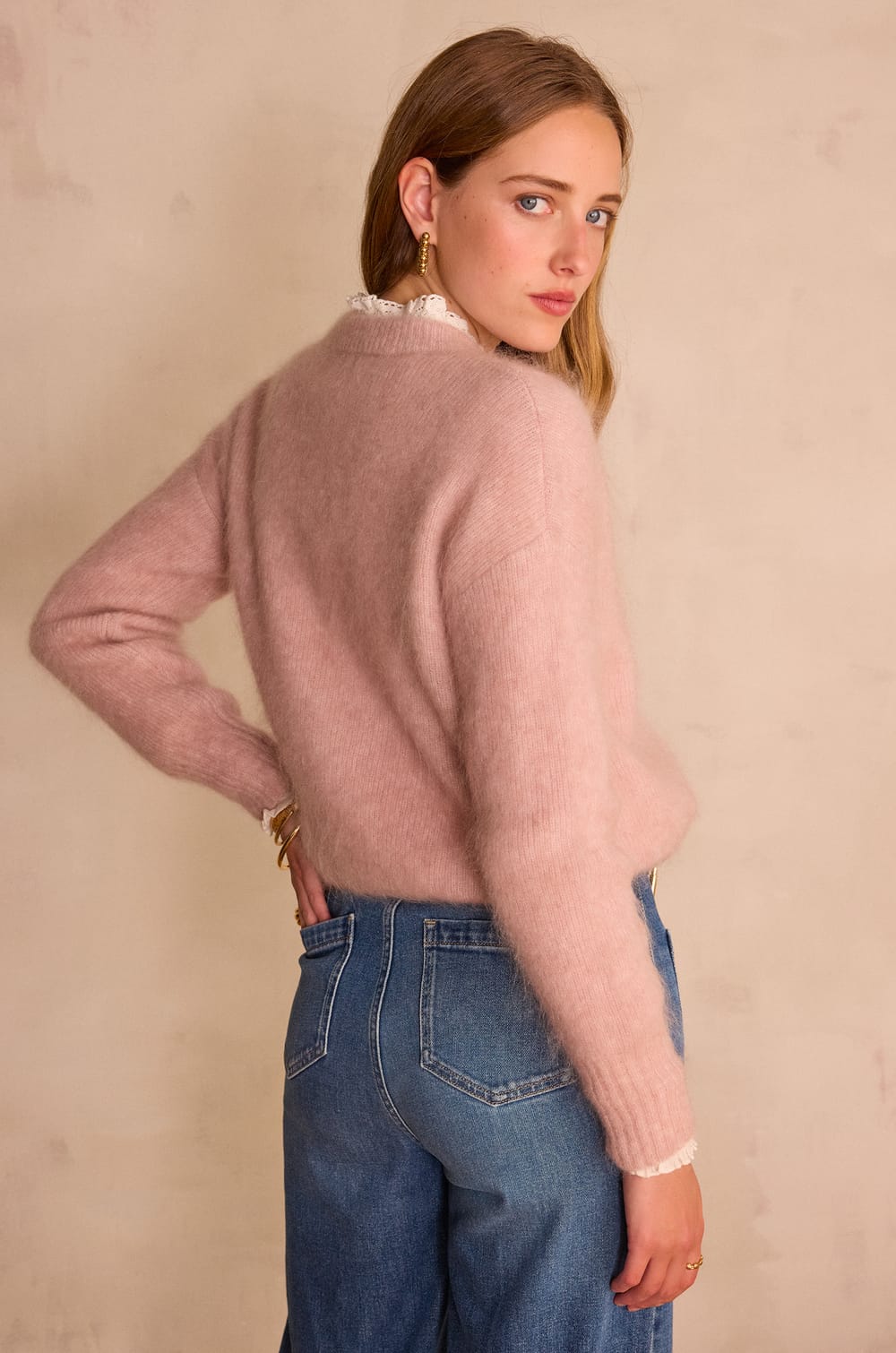 LOU Cardigan in mohair and wool;${refinementColor}