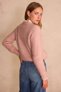 LOU Cardigan in mohair and wool;${refinementColor}