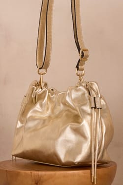 Mini VOLTAIRE golden leather bag;${refinementColor}