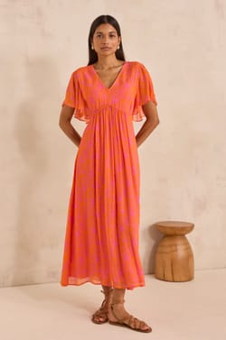 Flowy printed dress BLOOMA;${refinementColor}