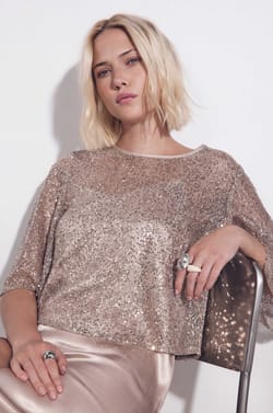 Shiny sequin straight dress;${refinementColor}