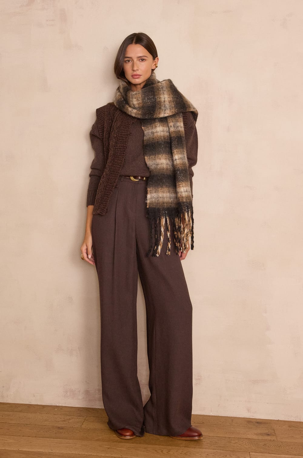 THEODORE checked scarf;${refinementColor}