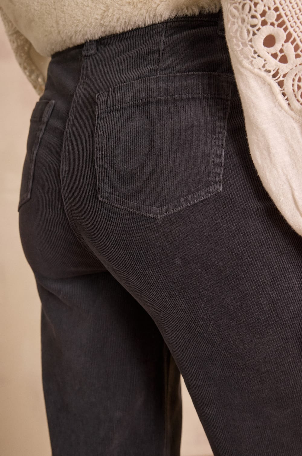 LUNA cotton velvet trousers;${refinementColor}