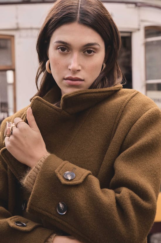 DJANIS wool pea coat;${refinementColor}