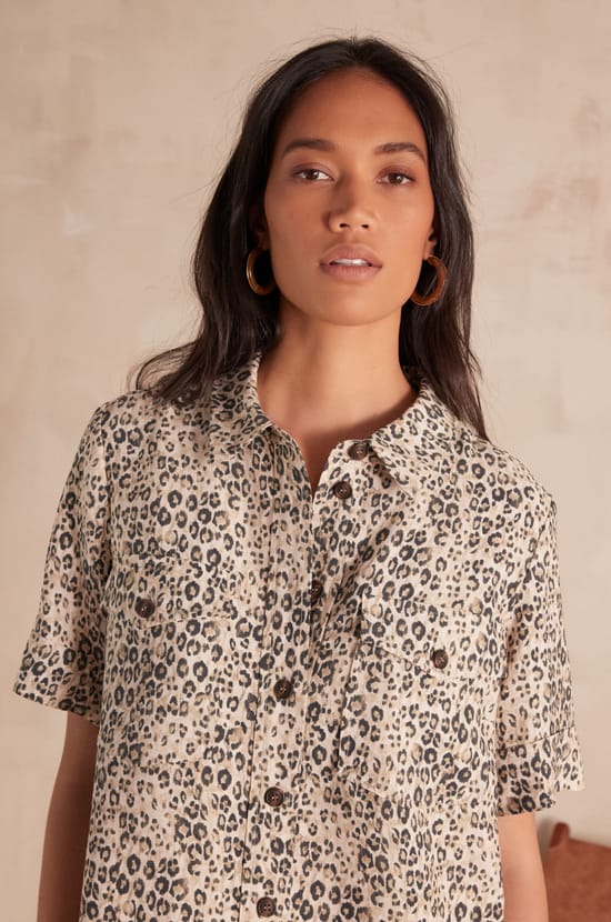 ROSEMARY printed shirt dress;${refinementColor}