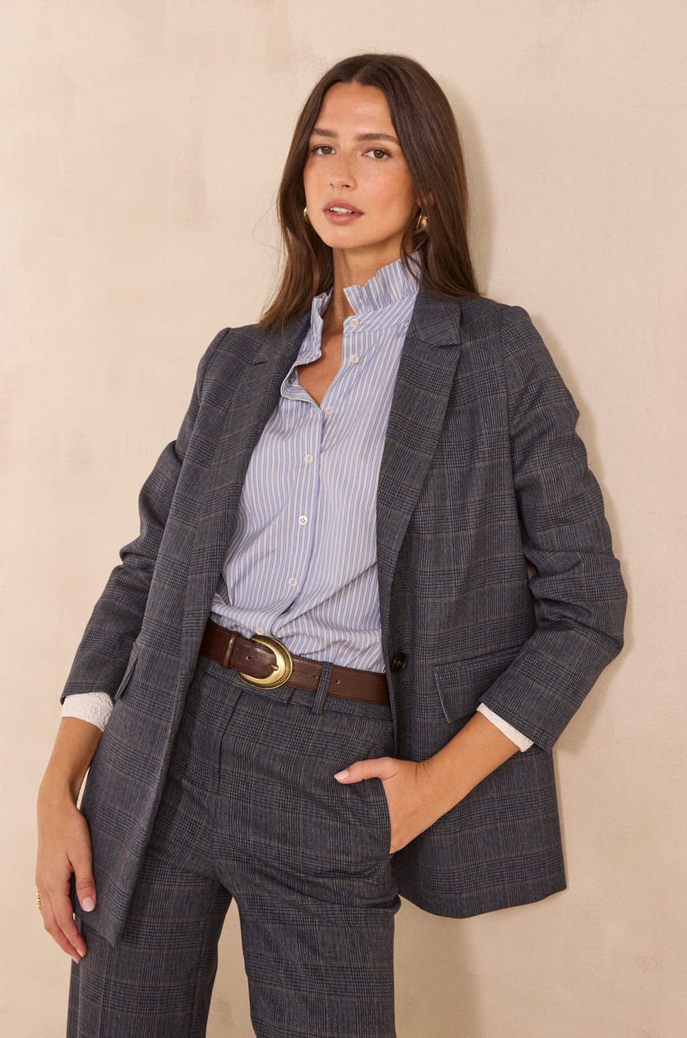 Prince of Wales patterned blazer NELIA;${refinementColor}