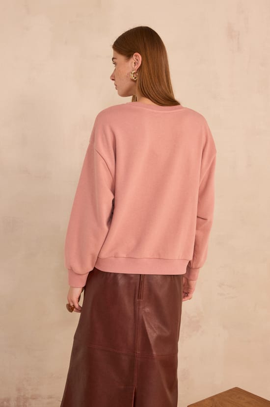 LESHOP long sleeve cotton blend sweatshirt;${refinementColor}