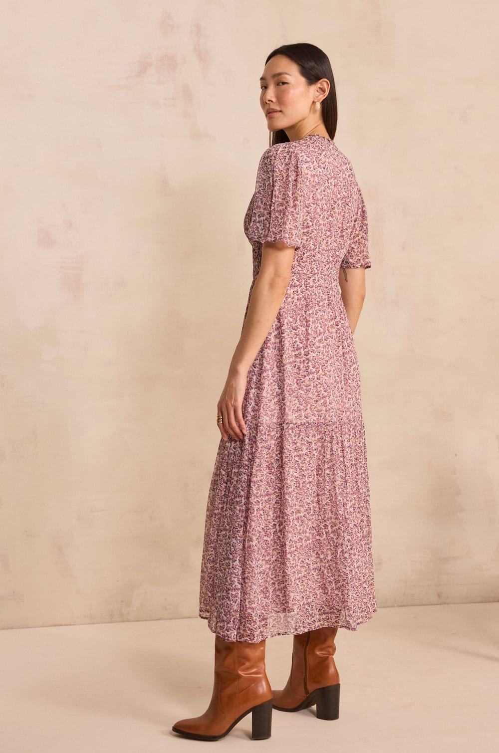 Flowy dress with LANA print;${refinementColor}