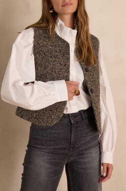 Gilet sans manches PHARELL en laine tweed;${refinementColor}