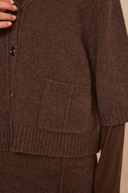 Chocolate 3/4 sleeve wool vest by ALDO;${refinementColor}