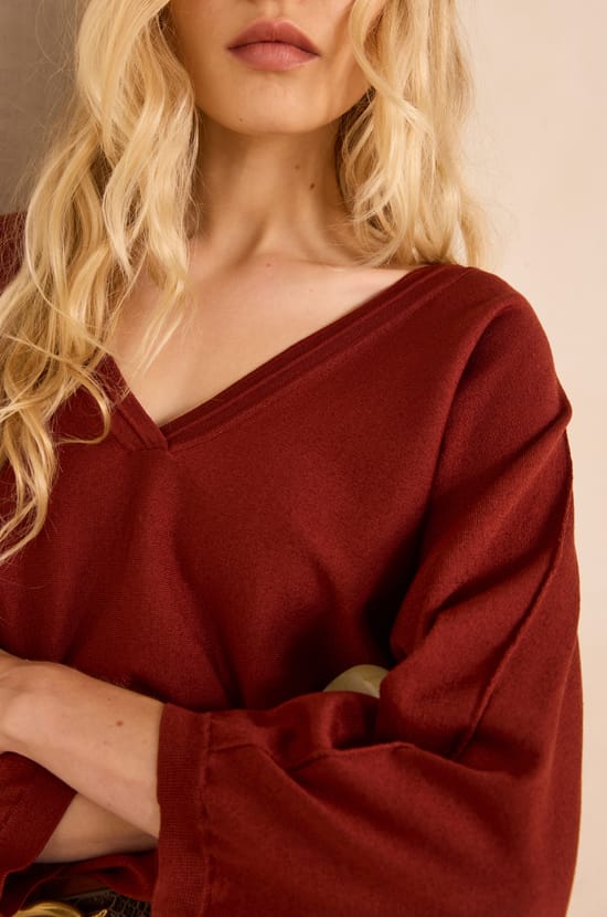 Pull &agrave; manches 3/4 chauve-souris AUXANE;${refinementColor}