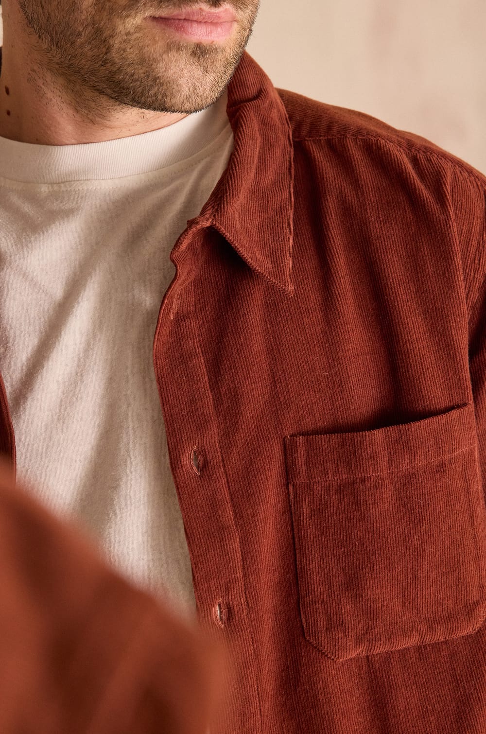 Unisex corduroy shirt INTREPIDE in 100% cotton;${refinementColor}