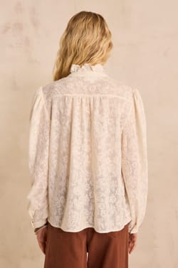 Lace blouse with puffed sleeves WONDER;${refinementColor}