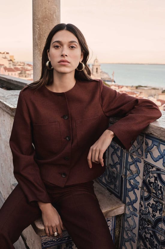 VIRGILE structured short jacket;${refinementColor}