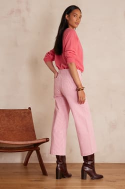 Pantalon LEA CROPPED en coton;${refinementColor}