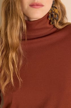 T-shirt col roul&eacute; en coton FERGUIE;${refinementColor}