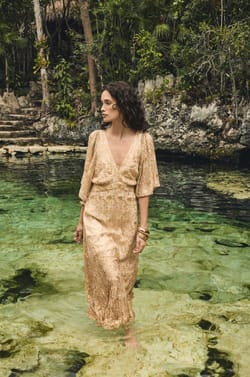 Flowy dress with shiny print BRIDGET;${refinementColor}