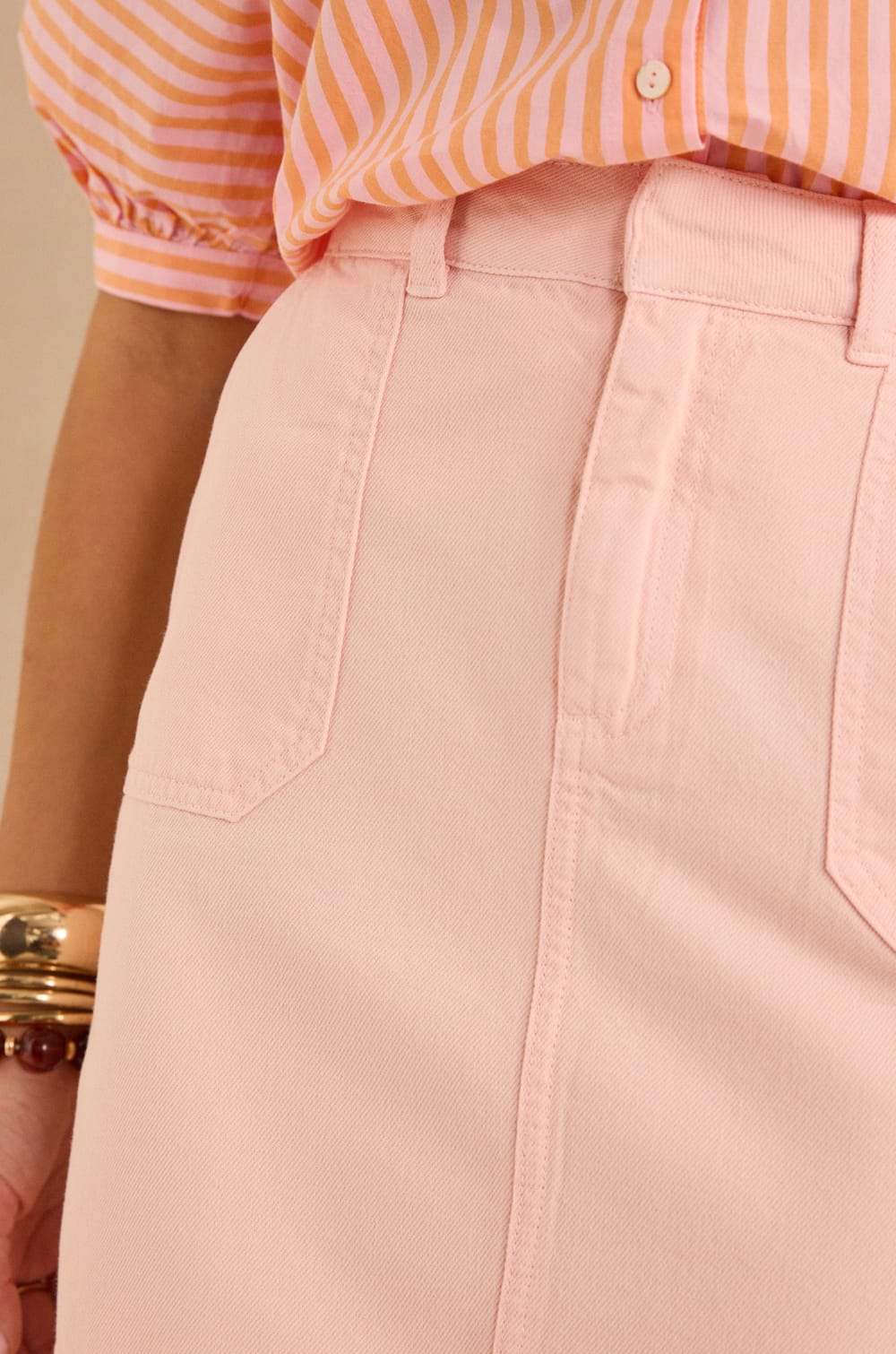 Jupe courte en denim OEILLET ;${refinementColor}