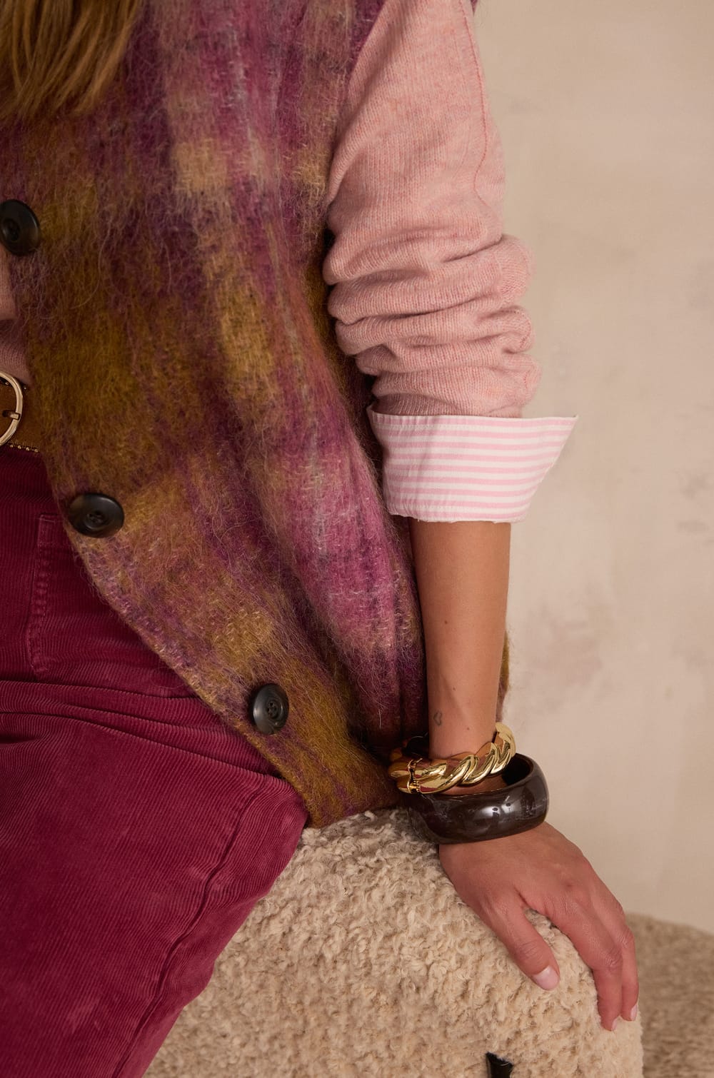 DJODDY sleeveless wool coat;${refinementColor}
