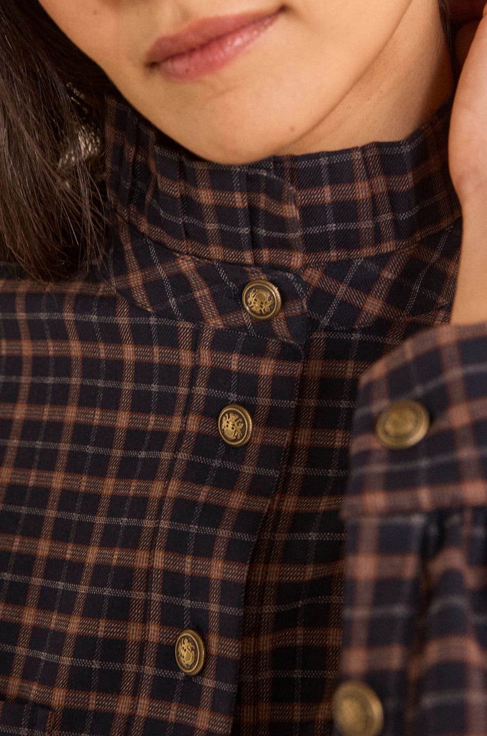 DENISE checkered blouse;${refinementColor}