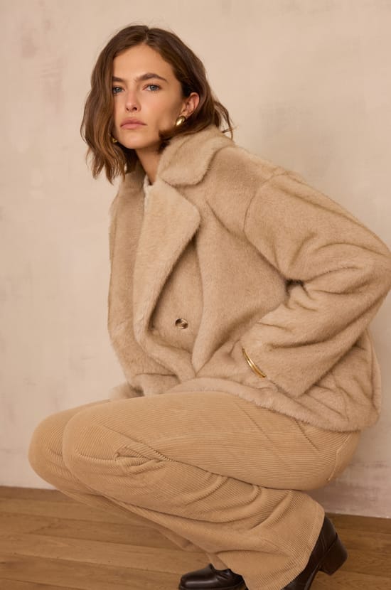 DEREK Fluffy Coat;${refinementColor}