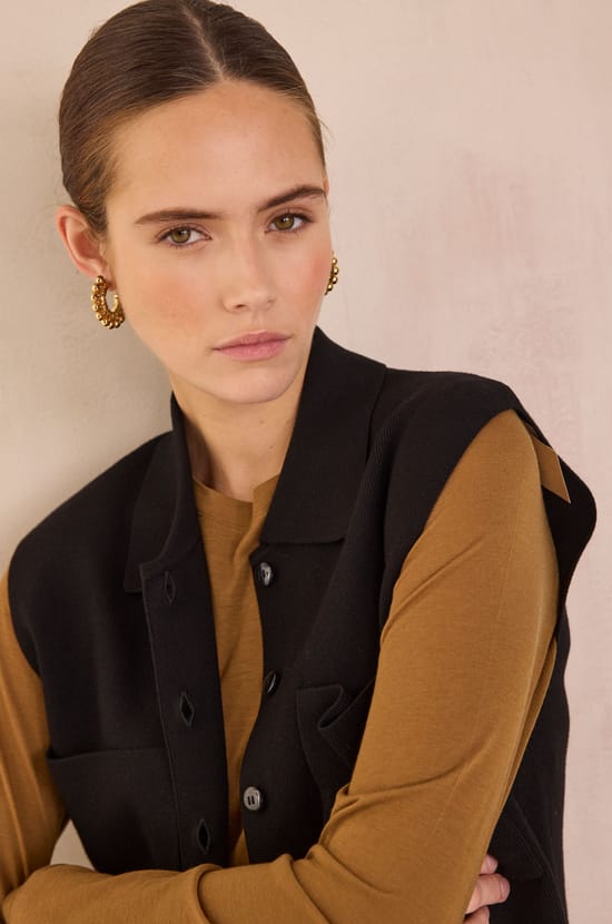 PETRA Sleeveless Cardigan;${refinementColor}