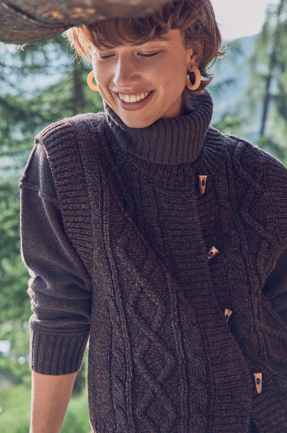 BARNEY sleeveless cable-knit wool gilet;${refinementColor}