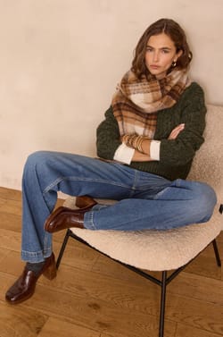 Pull BRANDON en laine à torsades;${refinementColor}