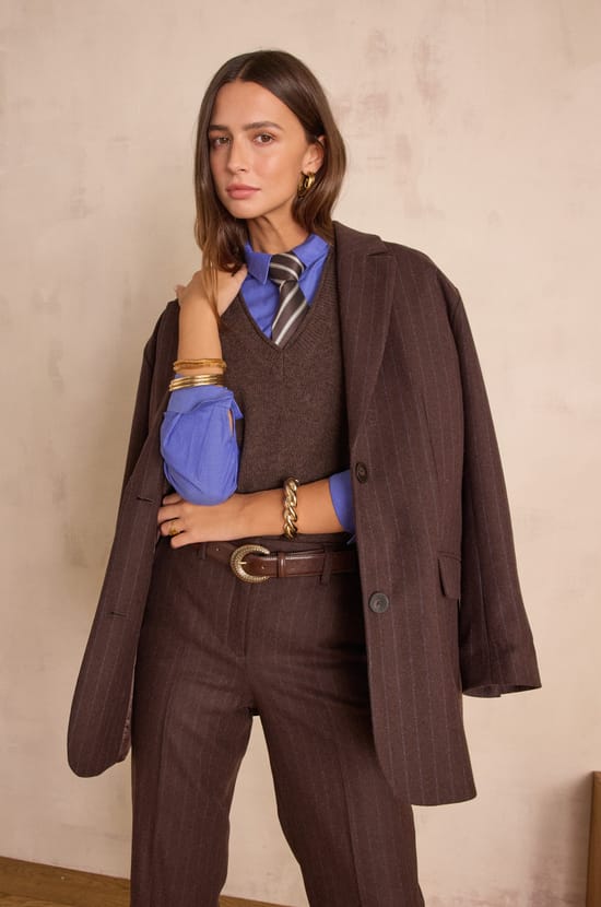 PARKER striped wool blazer;${refinementColor}
