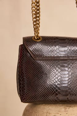 Small chocolate leather bag LEON;${refinementColor}