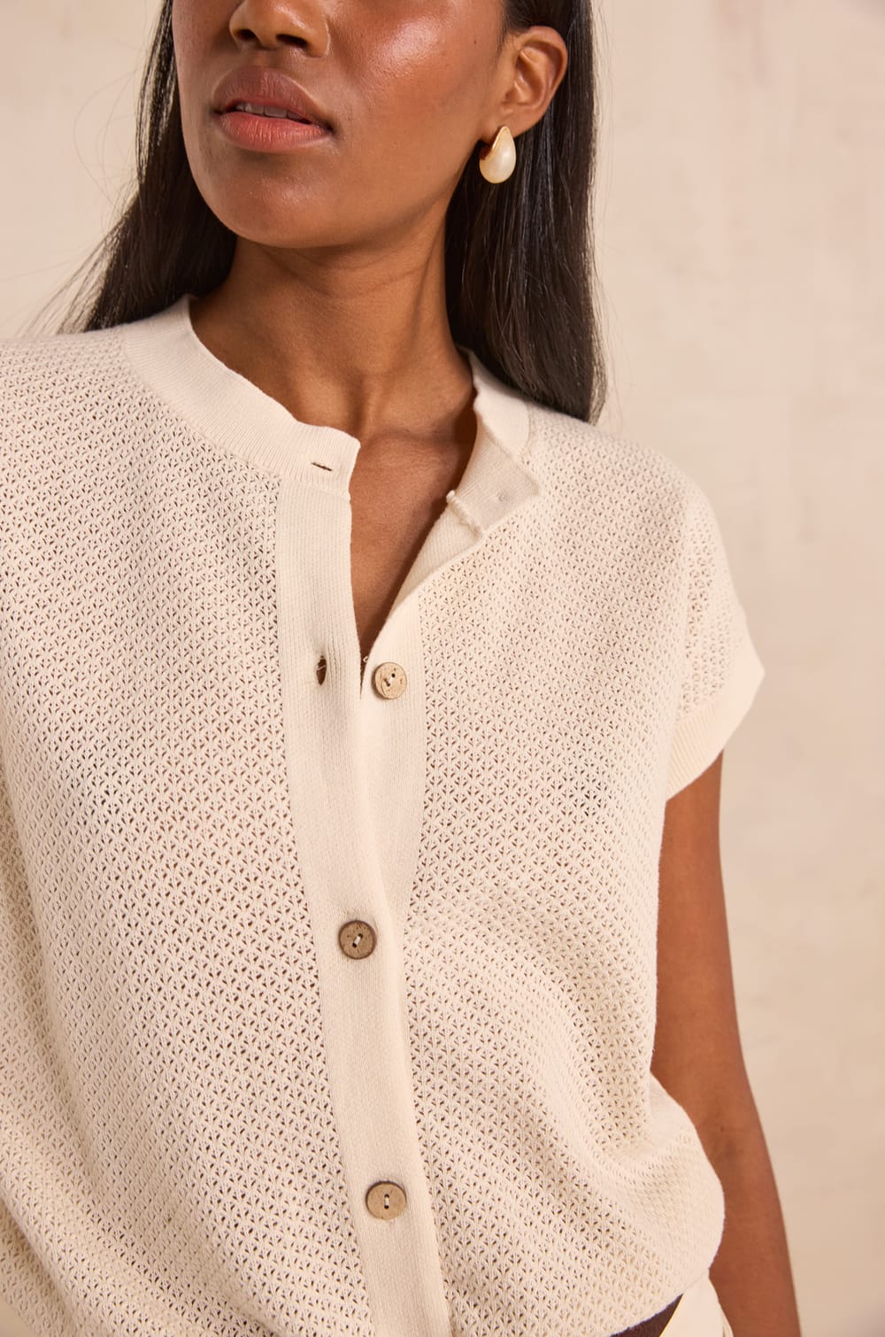 Short-sleeved cotton vest ALMA;${refinementColor}