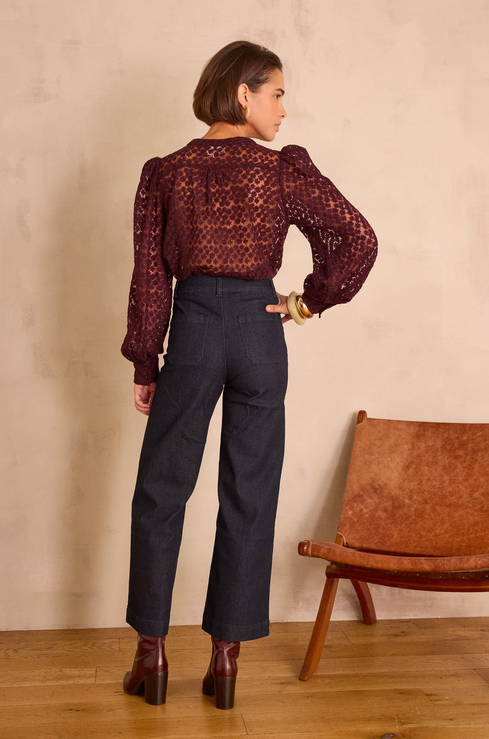 Jean large MAE en denim;${refinementColor}
