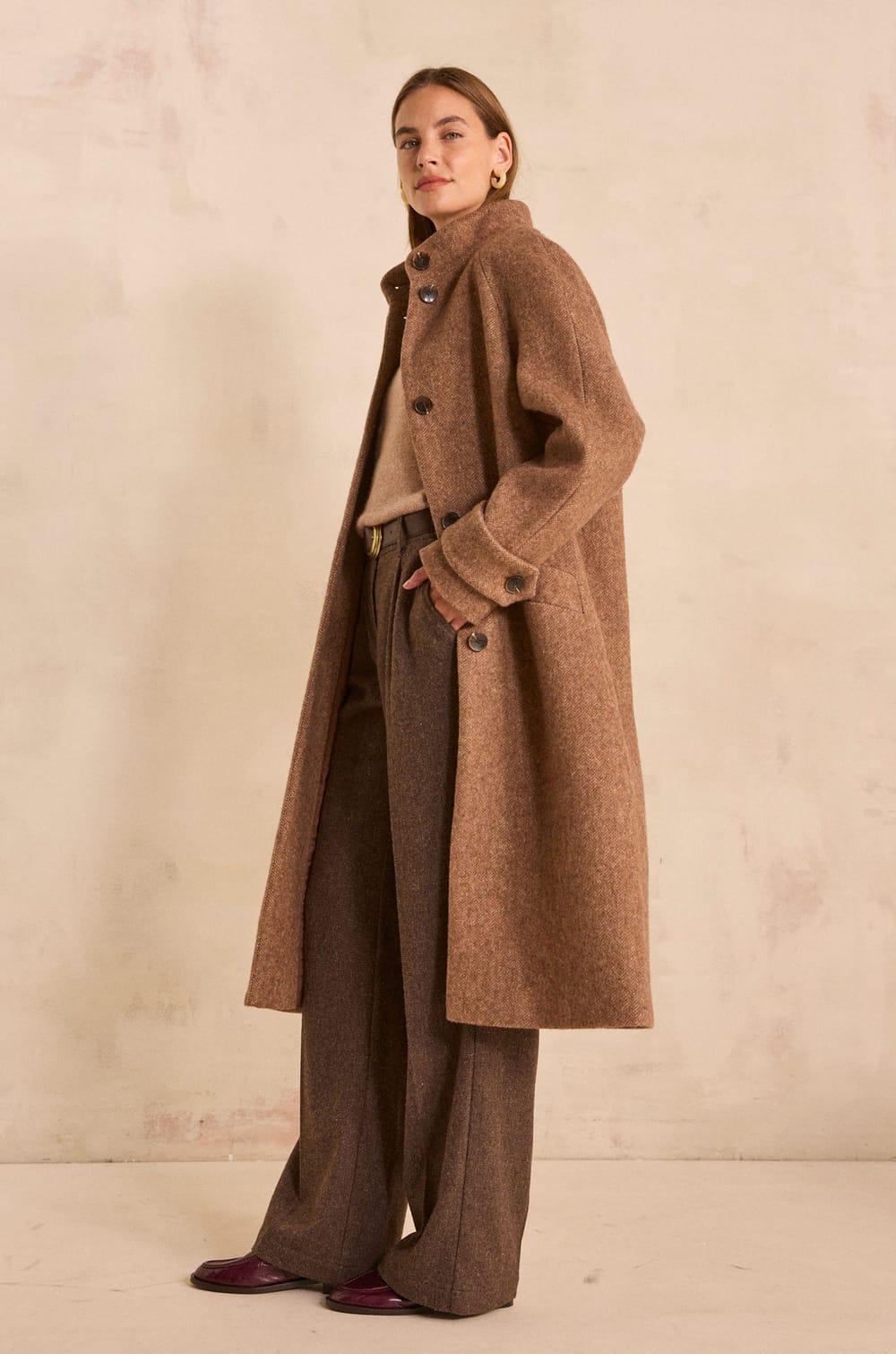DUKE mixed wool coat;${refinementColor}