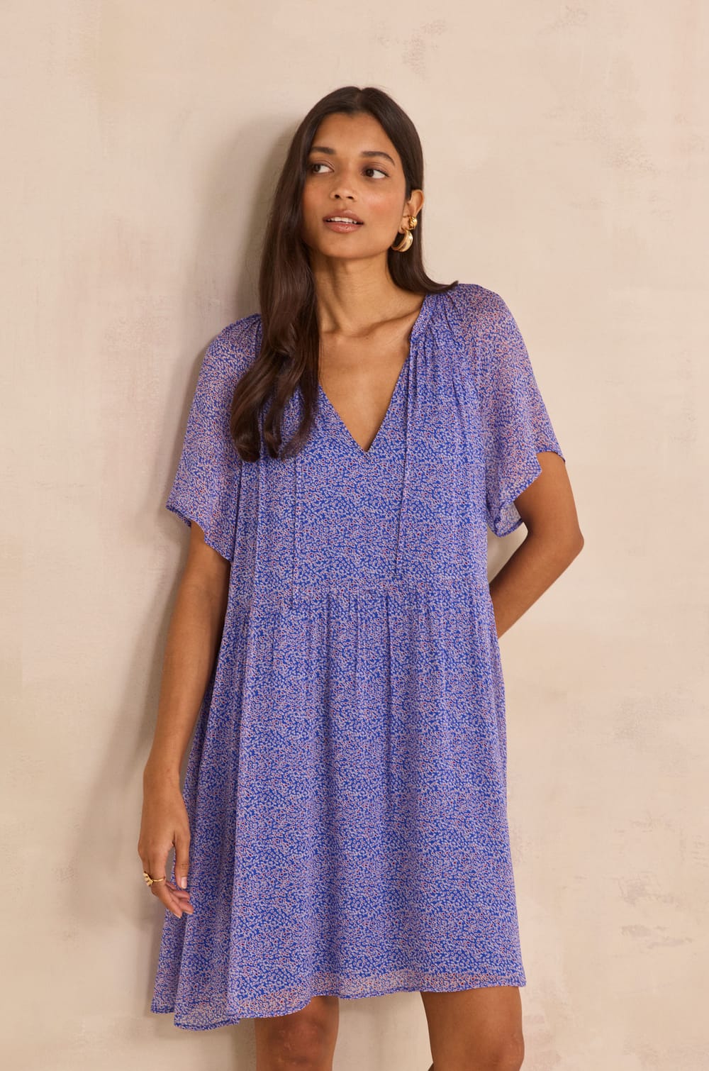 Short printed dress BANDANA;${refinementColor}