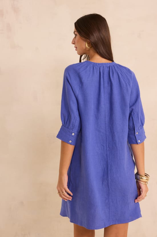 Straight linen dress BLINNY;${refinementColor}