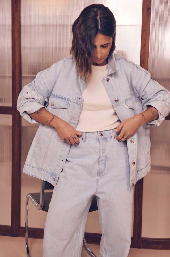 Jean ultra oversize en coton Audrey Lombard x Maison 123 TOM;${refinementColor}