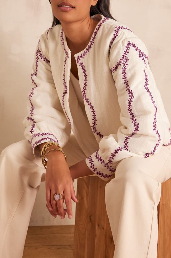 Veste courte en coton POLLY;${refinementColor}