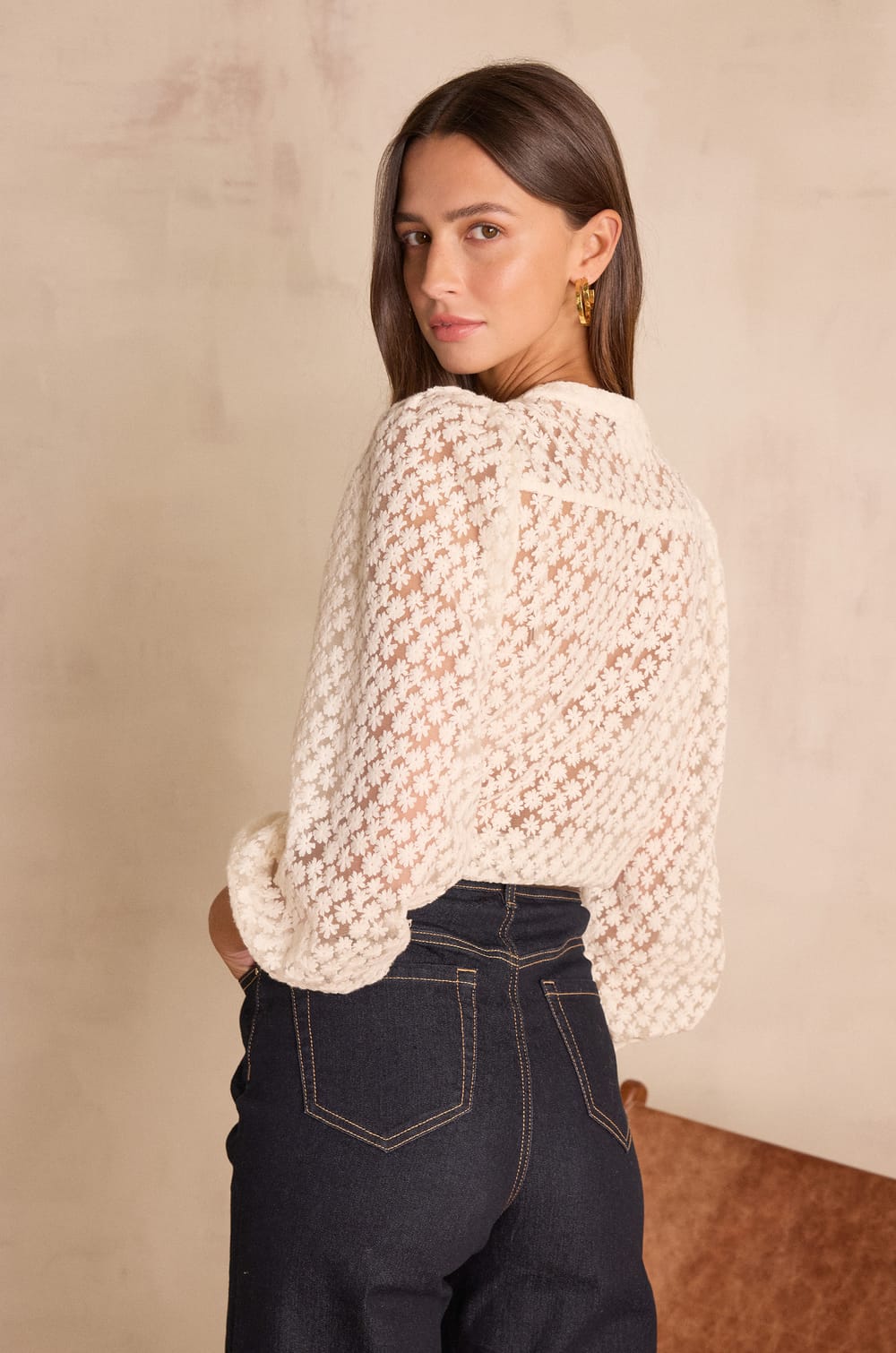 Chemise CAMOMILLE en coton brod&eacute;e;${refinementColor}