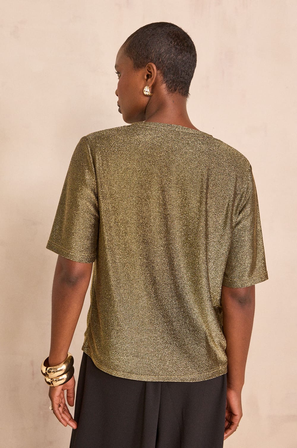 Golden lurex T-shirt TATIANA;${refinementColor}
