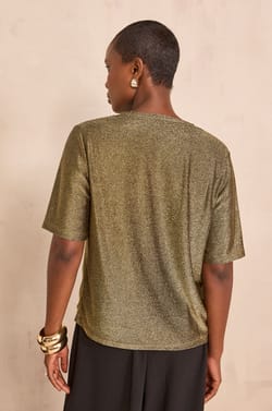 Golden lurex T-shirt TATIANA;${refinementColor}