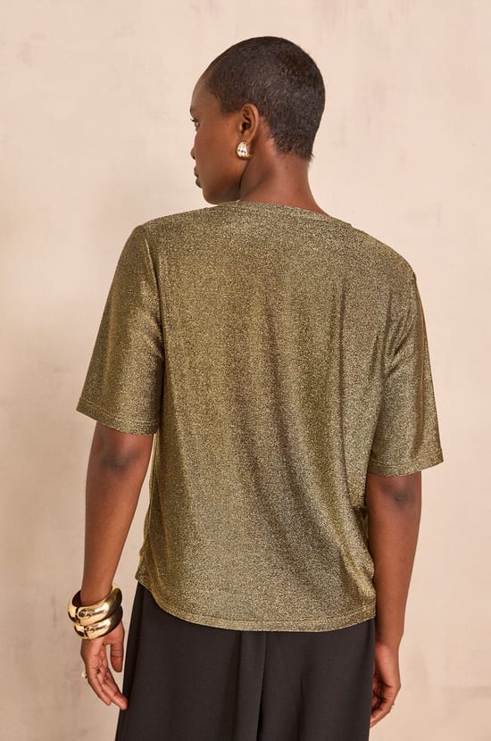 Golden lurex T-shirt TATIANA;${refinementColor}