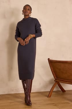ROXANA straight wool dress;${refinementColor}
