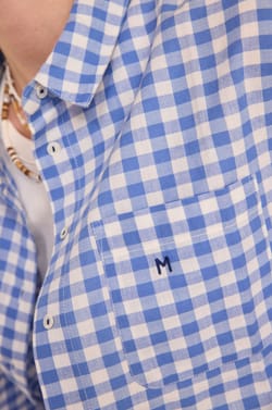 Long sleeve checkered cotton shirt MARILOU;${refinementColor}