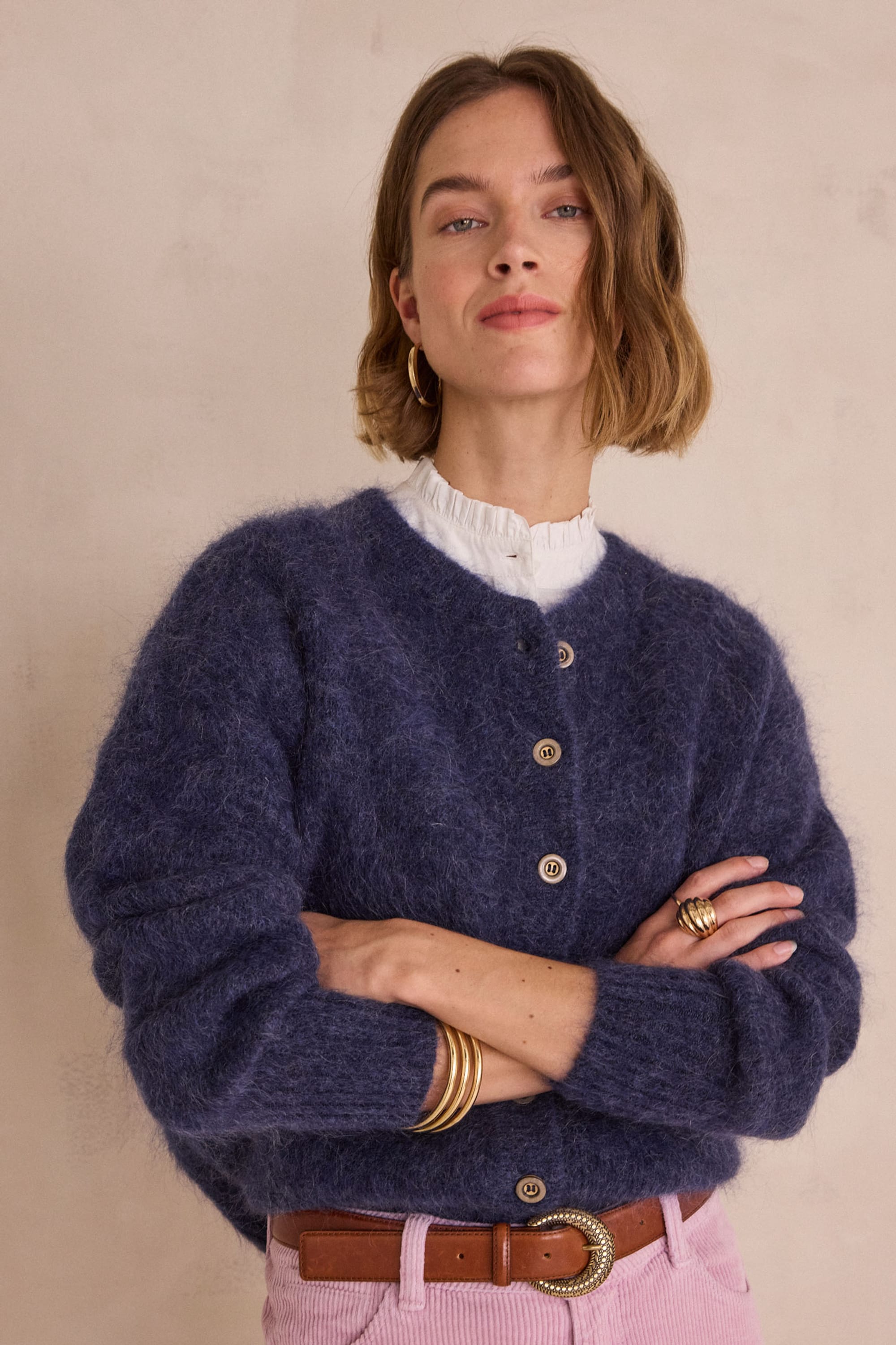 LOU mohair cardigan woman | BLUE | Maison 123