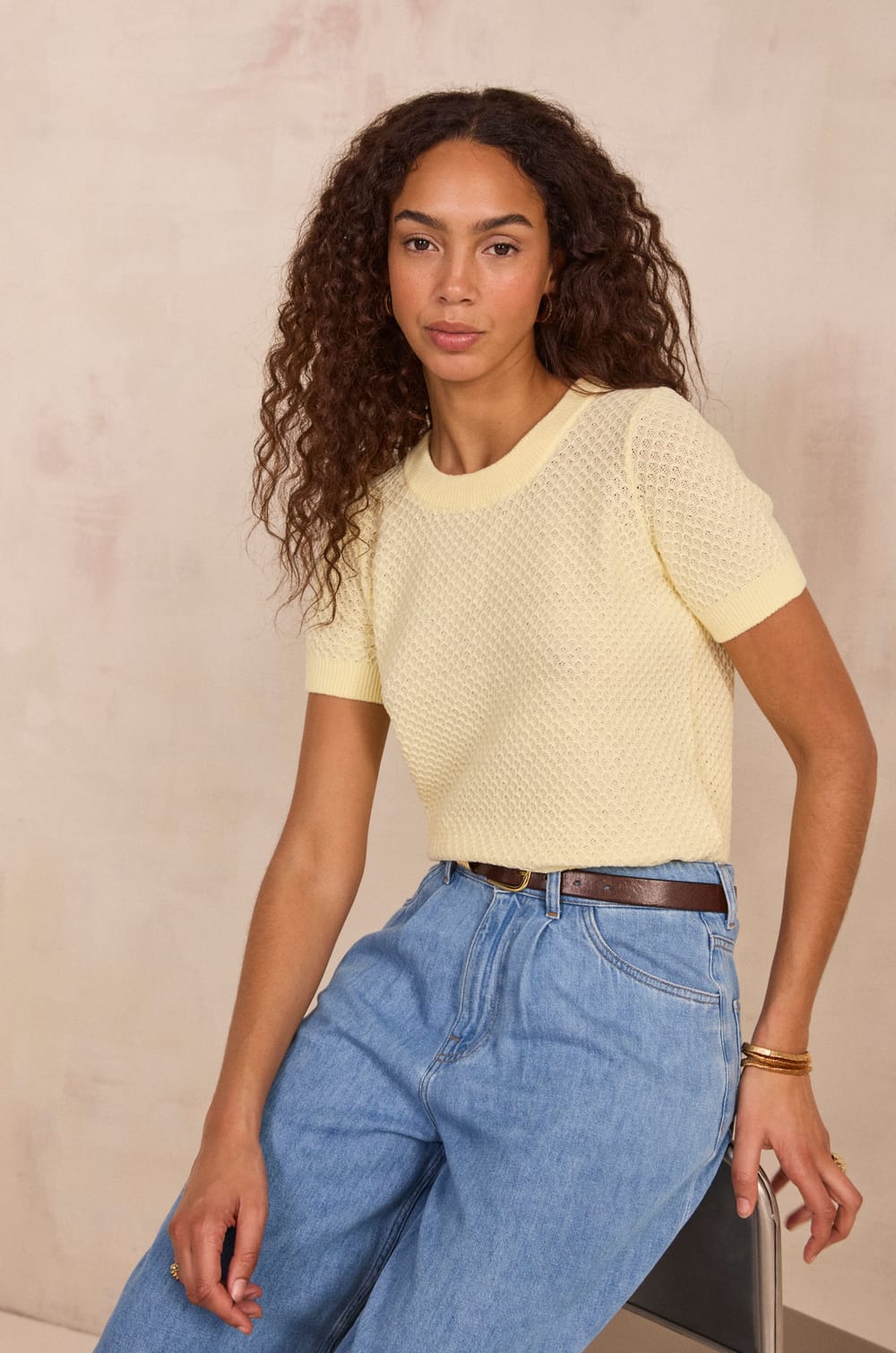 Short sleeve PATRIZIA sweater;${refinementColor}