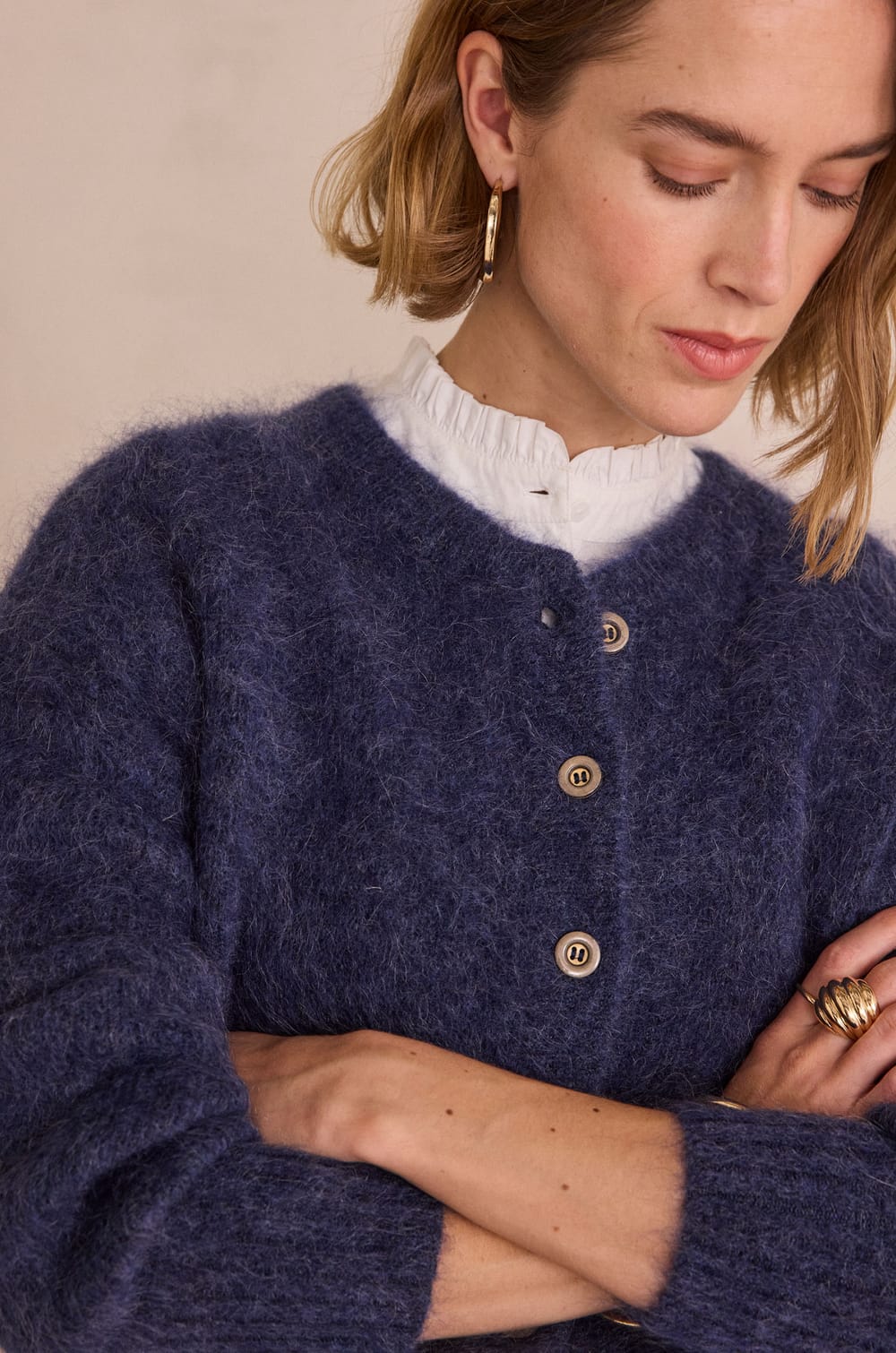 LOU mohair cardigan;${refinementColor}