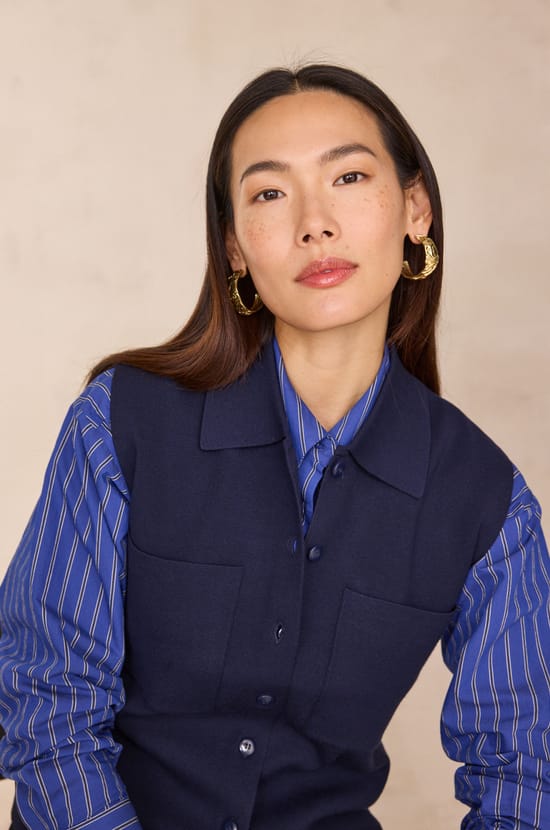 PETRA sleeveless cardigan;${refinementColor}