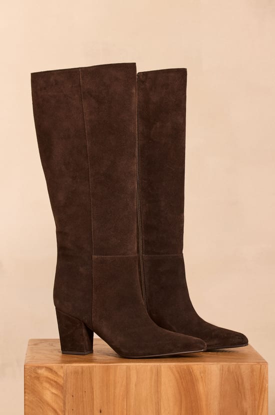 OSCAR suede heeled boots;${refinementColor}