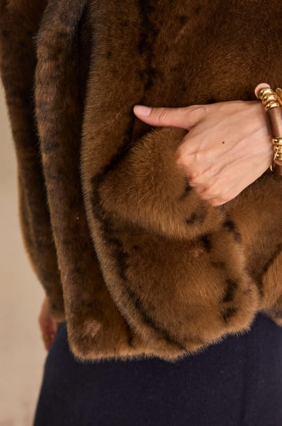 DAYANA fluffy cape coat;${refinementColor}