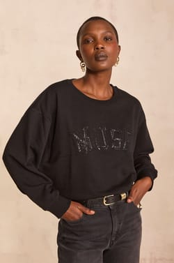 MUSE sequined detail sweatshirt;${refinementColor}